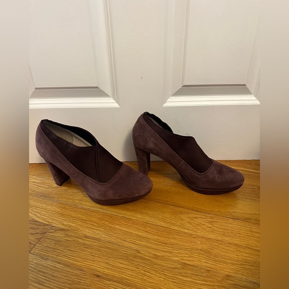 CLARKS KENDRA MIX BURGUNDY WINE MAROON SIZE 8 3.5" HEEL NEW - Picture 4 of 7
